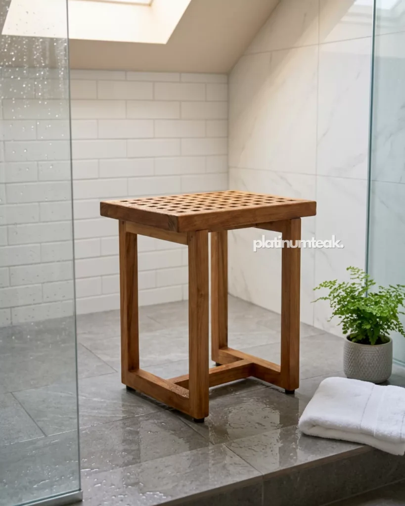 Kilburnwood Shower Teak Bench 1 Kilburnwood Shower Teak Bench