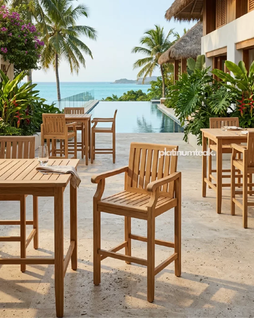 Whitethorn Teak Bar Chair 1 Whitethorn Teak Bar Chair