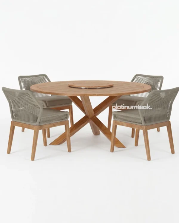 Wychwood Round Teak Dining Set