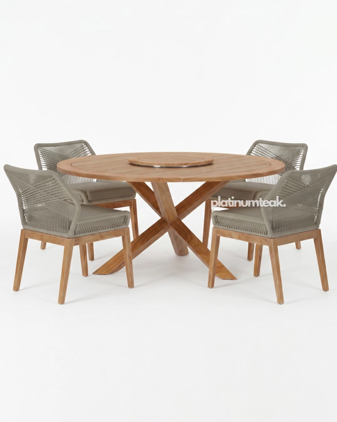 Wychwood Round Teak Dining Set (1) Wychwood Round Teak Dining Set