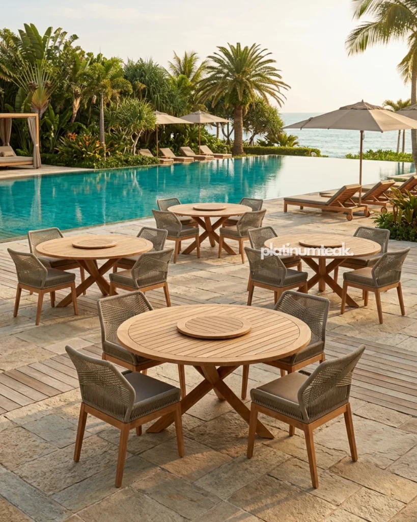 Wychwood Round Teak Dining Set 1 Wychwood Round Teak Dining Set