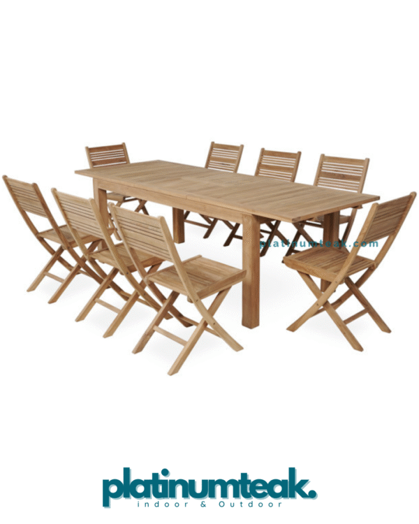 Solara Teak Classic Dining Set 8 Chairs