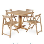 Square Teak Serenity Set 4 Chairs