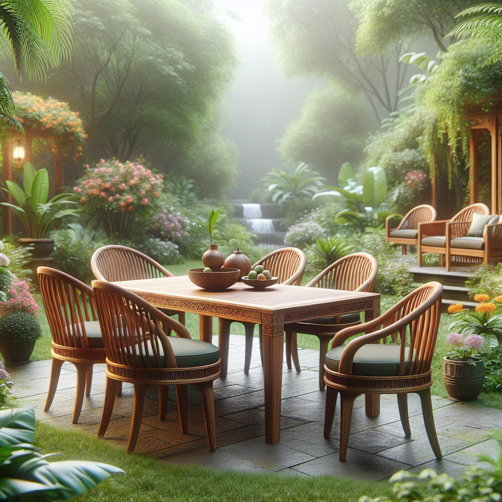 Teak garden furniture set made from Indonesian teak wood