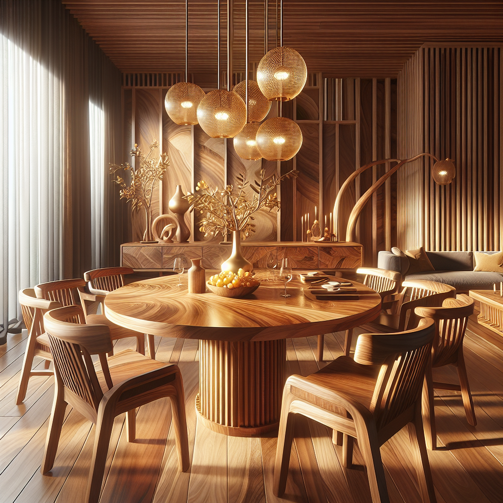 A set of teak wood furniture made in Indonesia