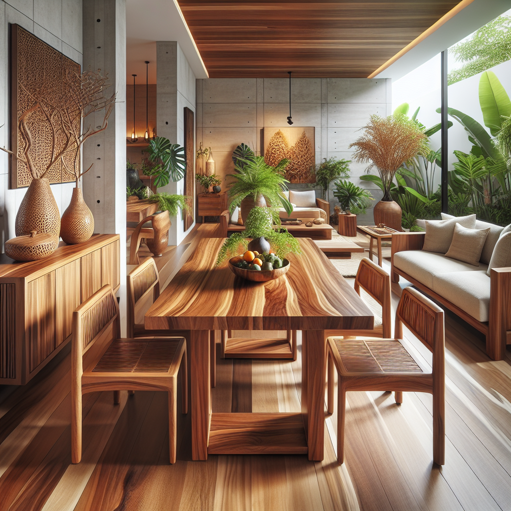 Indoor teak furniture made from Indonesian teak wood