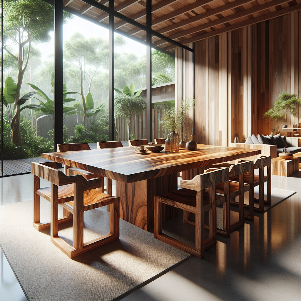 Elegant teak wood dining furniture from Indonesia