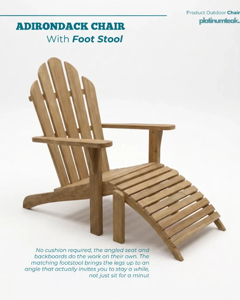 What Buyers Check Before Ordering Indonesia Furniture Wholesale 3 Adirondack Chair with Footstool