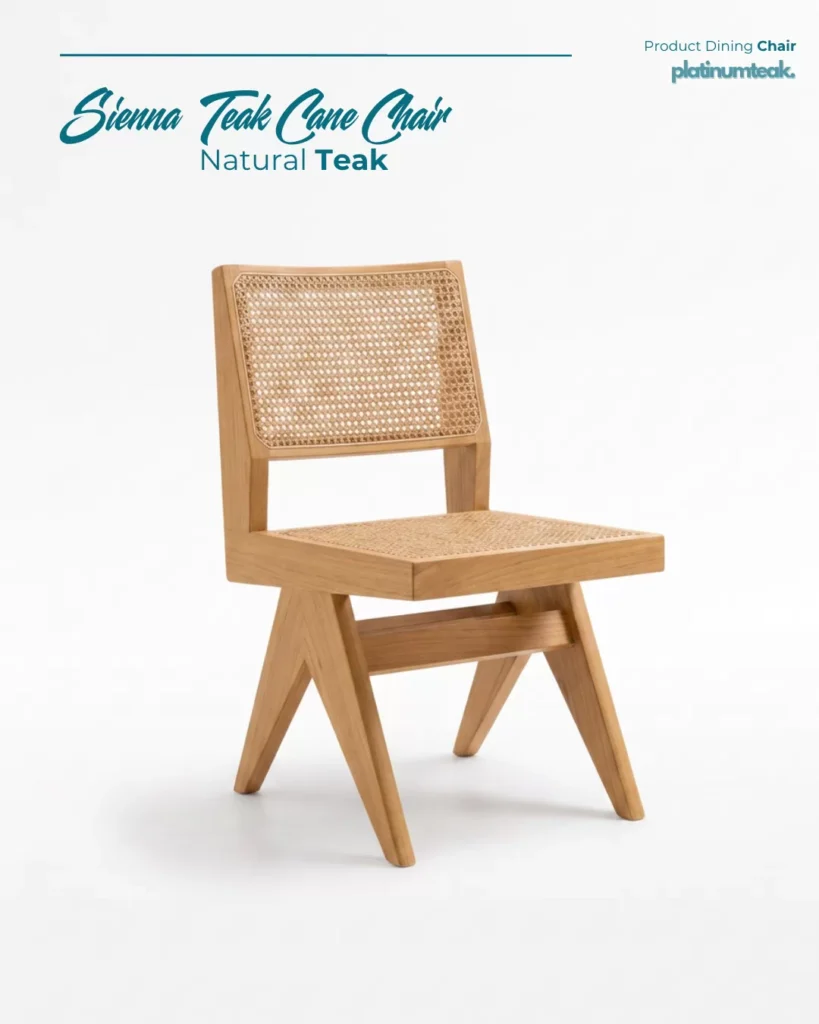 The Sienna Teak Cane Chair A Design Classic Rebuilt for Daily Hospitality Use 2 Teak Cane Chair
